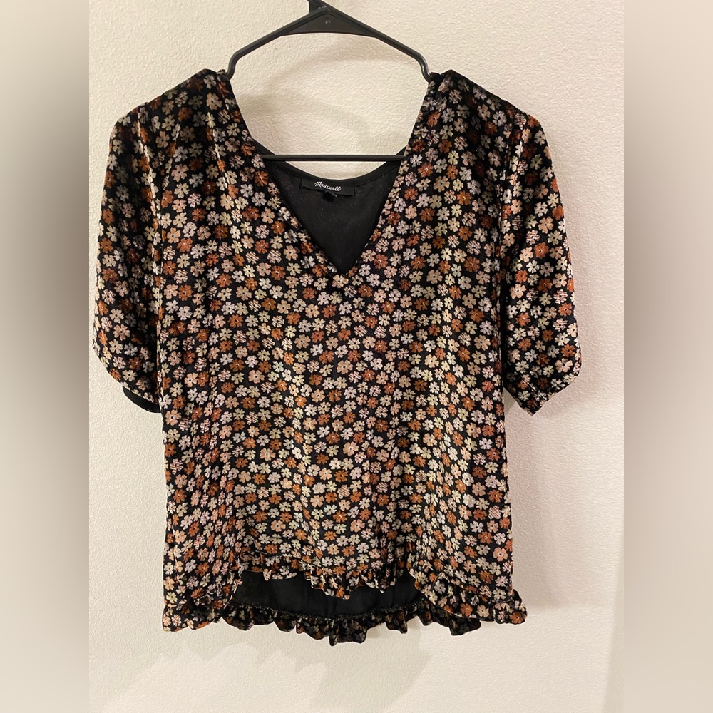 Velvet tulip ribbed blouse from Madewell size Medium